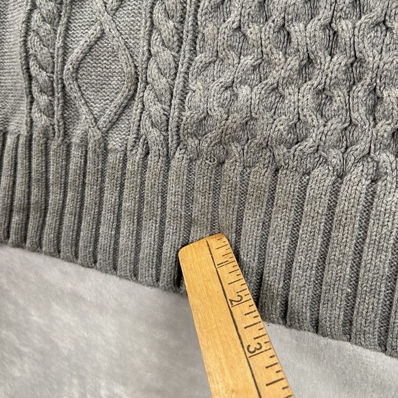 L.L. Bean Signature Hoodie women's Large Fisherman Sweater Cable Knit Pullover - Picture 6 of 13